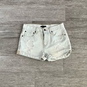 Forever 21 Distressed Jean Short with Buttons